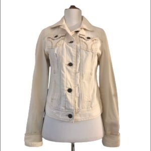 HOLLISTER DESTROYED DENIM JEAN JACKET S